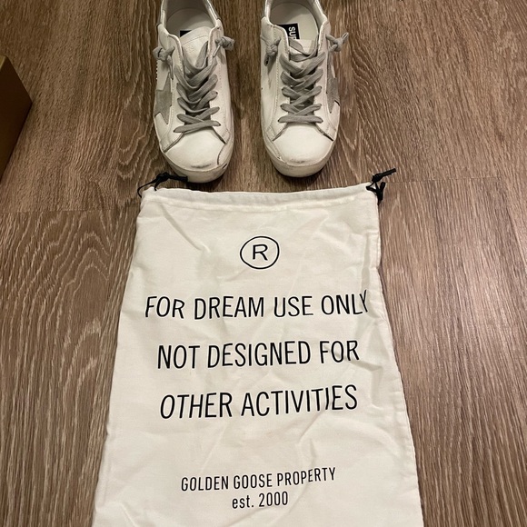 Golden Goose White and Silver Sneakers - Picture 6 of 7